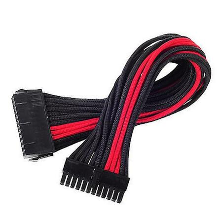 SILVERSTONE 24 Pin 300 mm Power Cable Extender - Black with Red PP07-MBBR